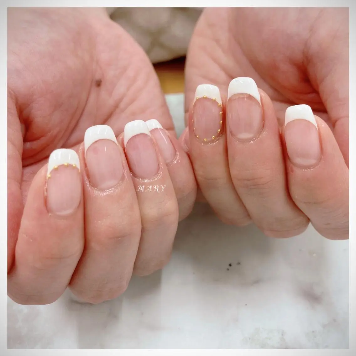 ネイル フレンチネイル ニュアンスネイル オフィスネイル シンプルネイル ハンドネイル Mary nail .narumiのネイルデザイン