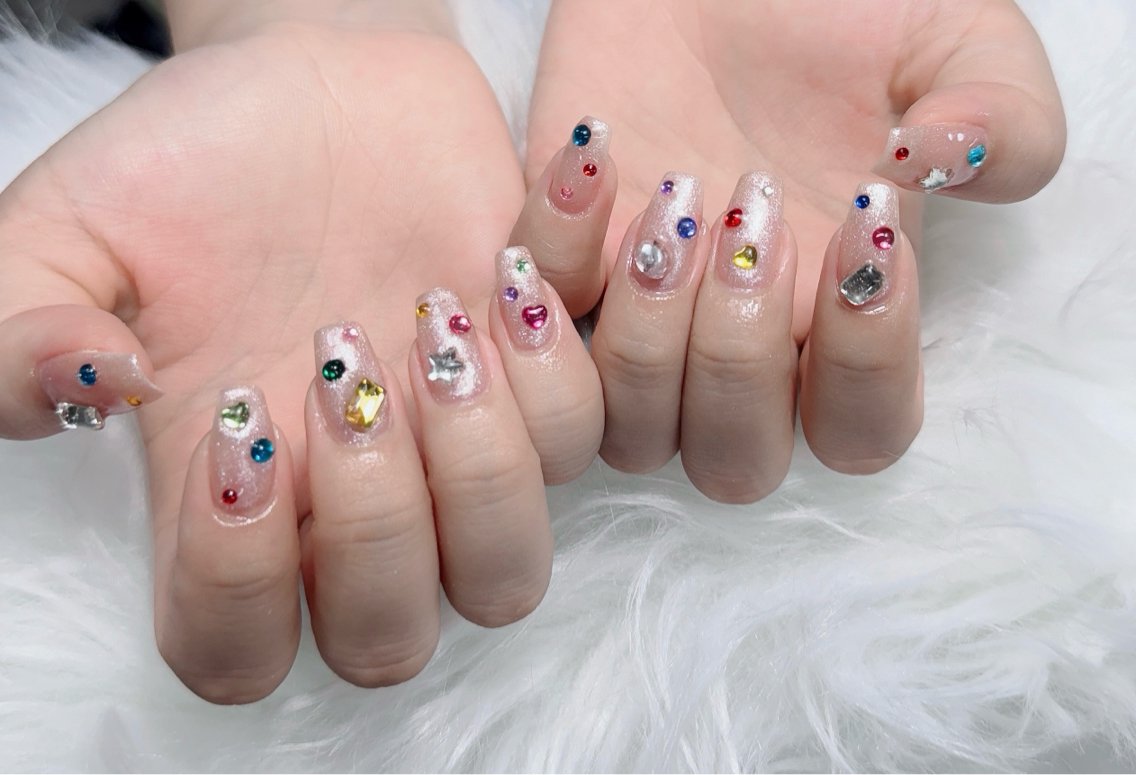 ネイル チークネイル 長さ出し フラッシュネイル フレンチネイル グラデーション ハンドネイル Lenie Nail Salonのネイルデザイン