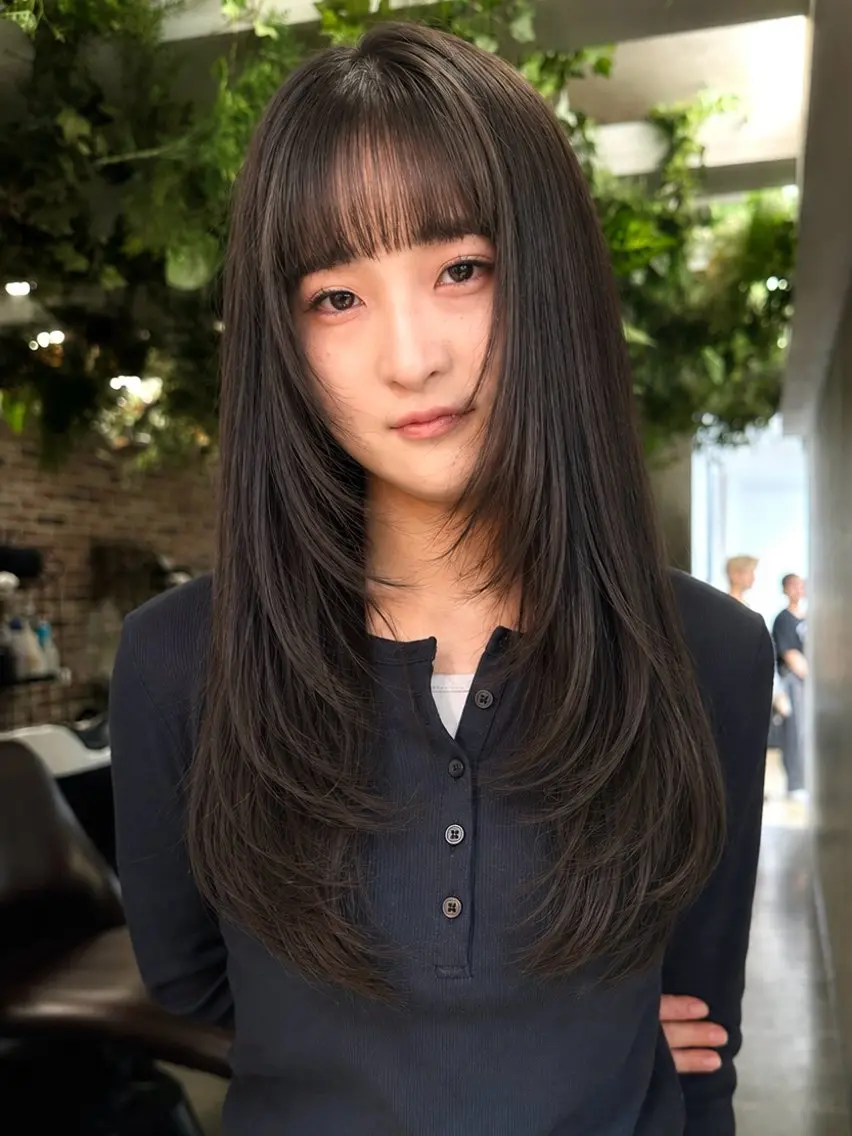 ミディアム カット トリートメント 艶カラー/フェイス レイヤー/たむのヘアスタイル