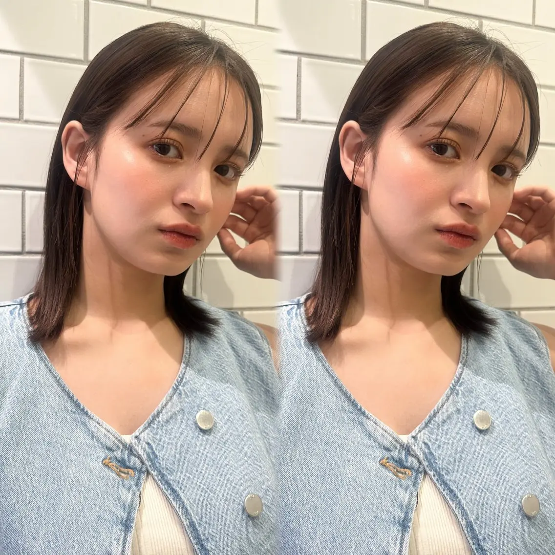 ❤️直前割限定❤️【口コミ特典付き】似合せカット+透明感カラー+高保湿ナノスチームトリートメント+超音波アイロンの写真