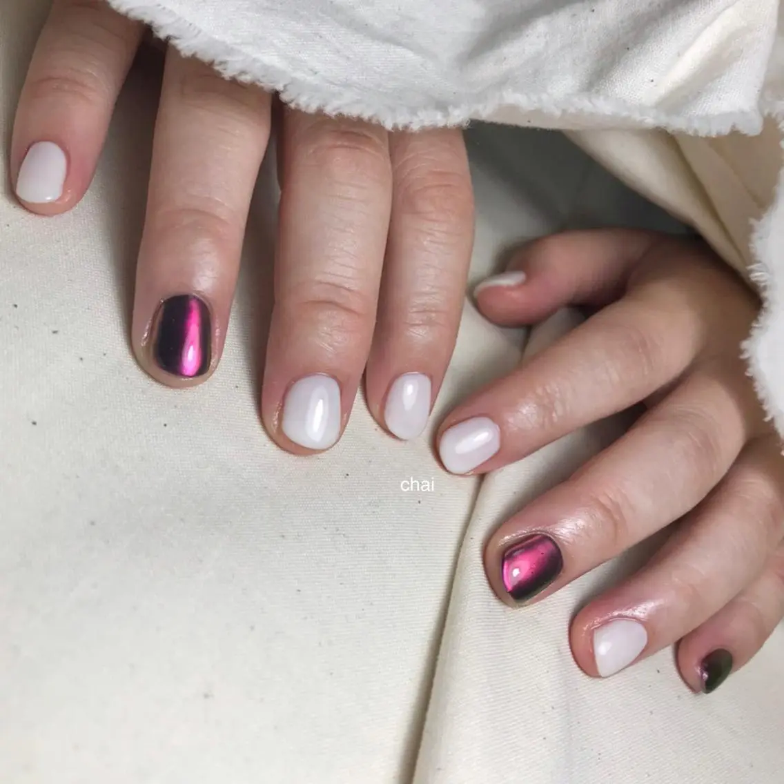 ネイル オーロラネイル ハンドネイル chai nail _ai📍鶴橋/桃谷のネイルデザイン