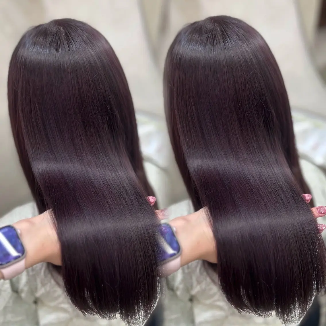 セミロング カラー 透明感カラー ラベンダーカラー ピンクカラー ピンクラベンダー 💘Rei💘透明感 艶カラー/新宿のヘアスタイル
