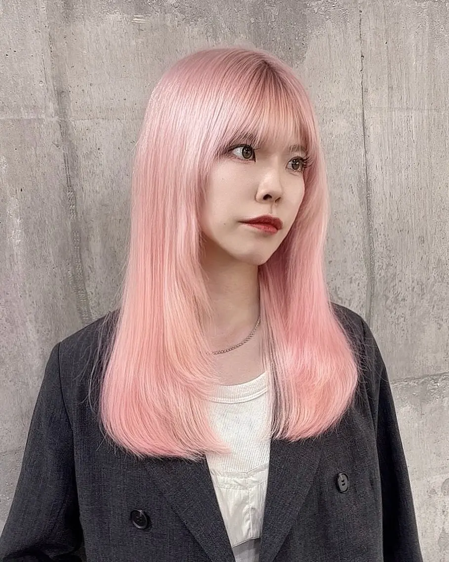 ロング カラー カット ヘアカラー トリートメント Ryoichi⛓️ 韓国ヘア/ハイトーンのヘアスタイル
