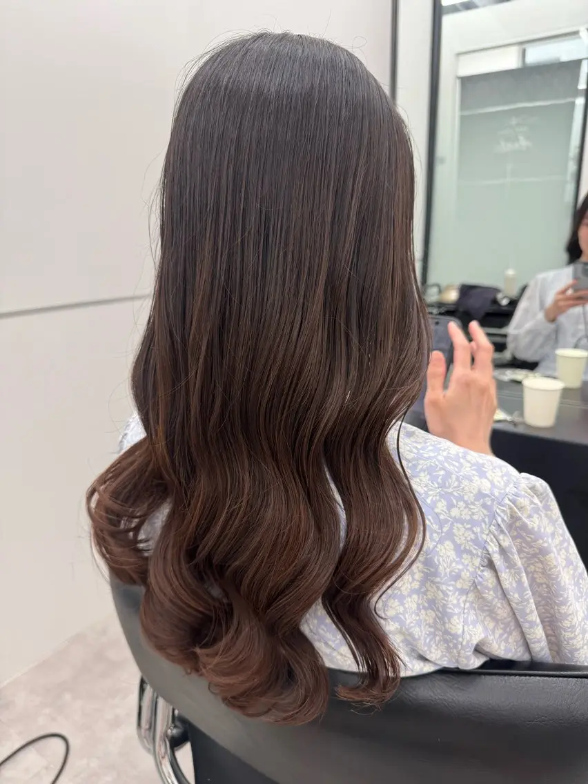 ロング パーマ ボブ 韓国風ヘア デジタルパーマ カット パーマ デジタルパーマ🫧 韓国風ヘア🫧サクラのヘアスタイル