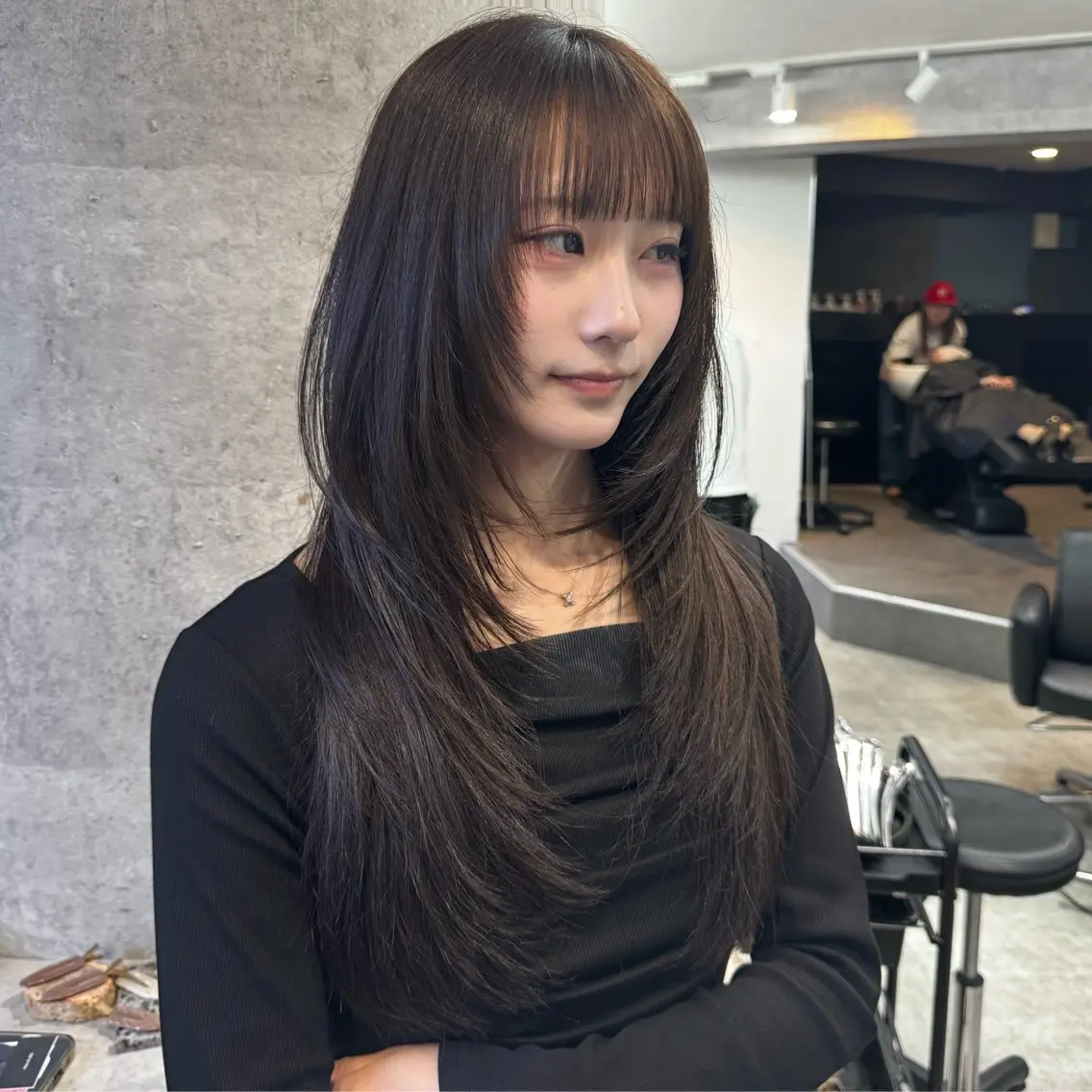 ミディアム カラー カット トリートメント 新宿/顔周りカット/ レイヤー/がっきーのヘアスタイル
