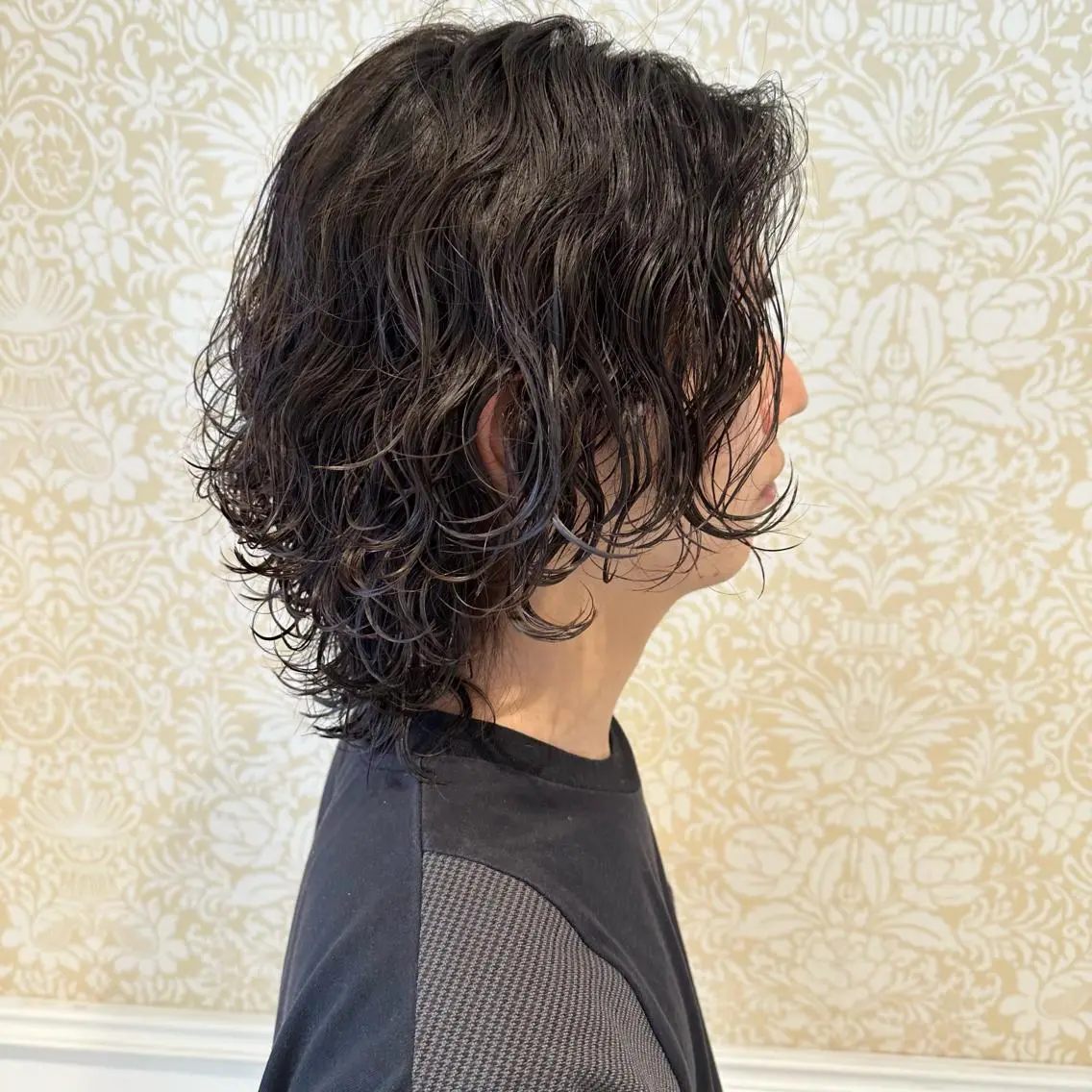 セミロング パーマ メンズ カット パーマ トリートメント 髪質改善カラー💎 オオネヨシナリのヘアスタイル