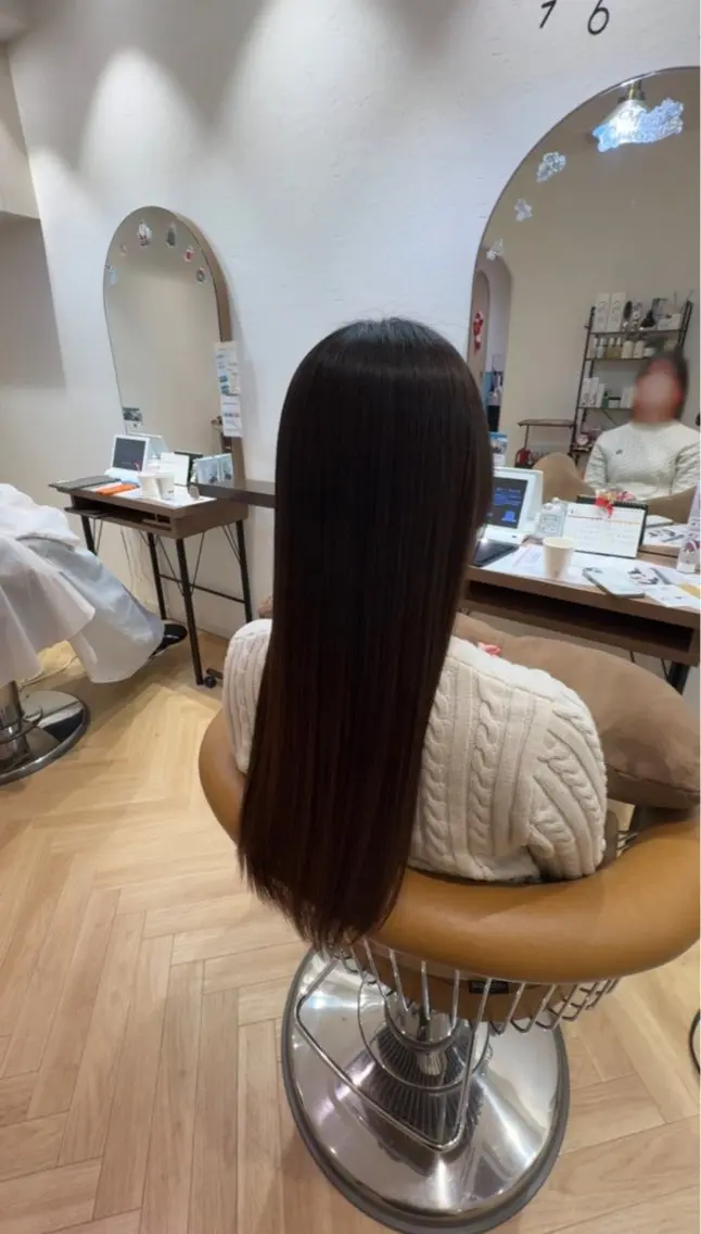 ロング 縮毛矯正 縮毛矯正 河野 穂香のヘアスタイル