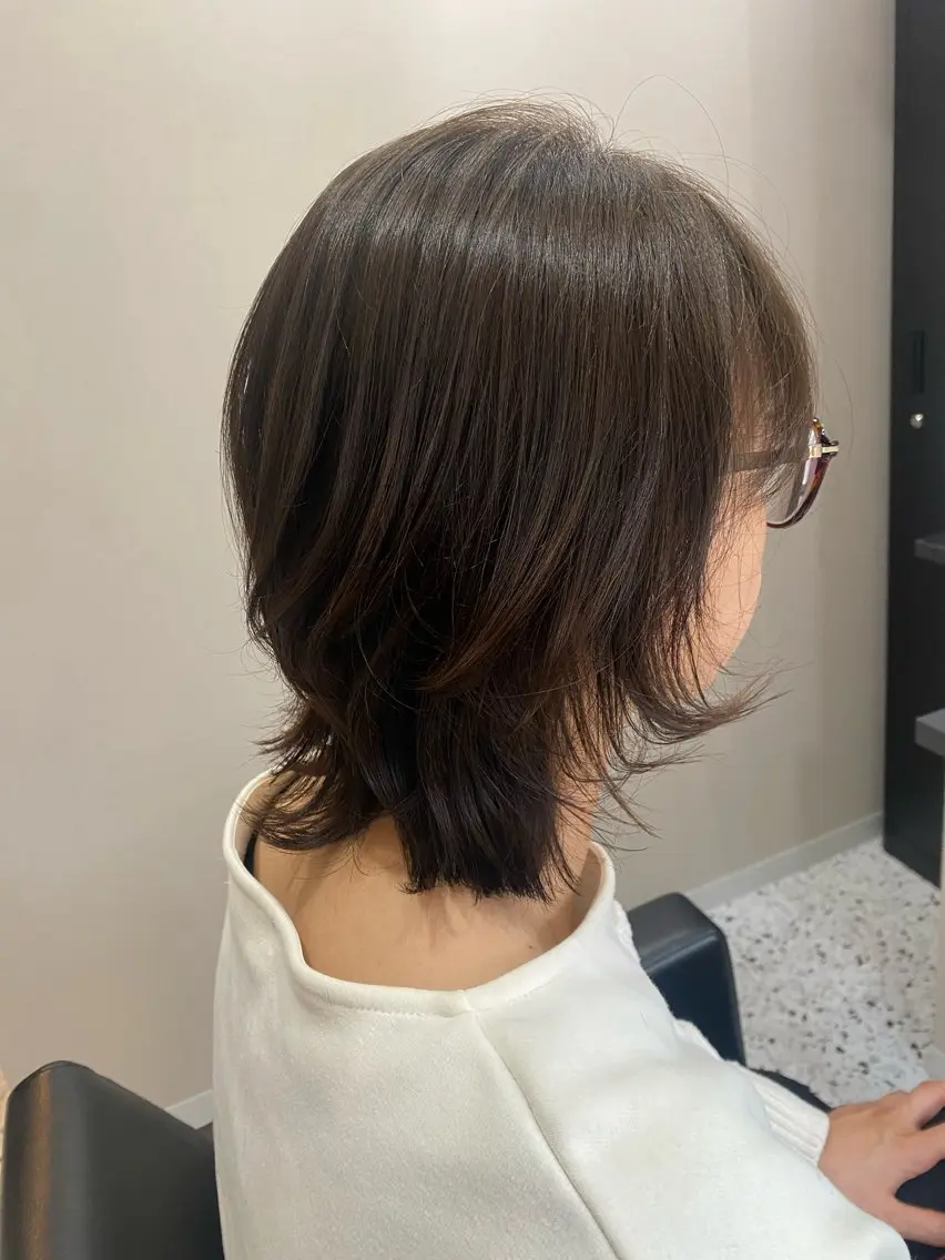 ミディアム カラー ブラウンカラー オリーブブラウン ウルフカット 美髪×髪質改善 🖤Yukineのヘアスタイル