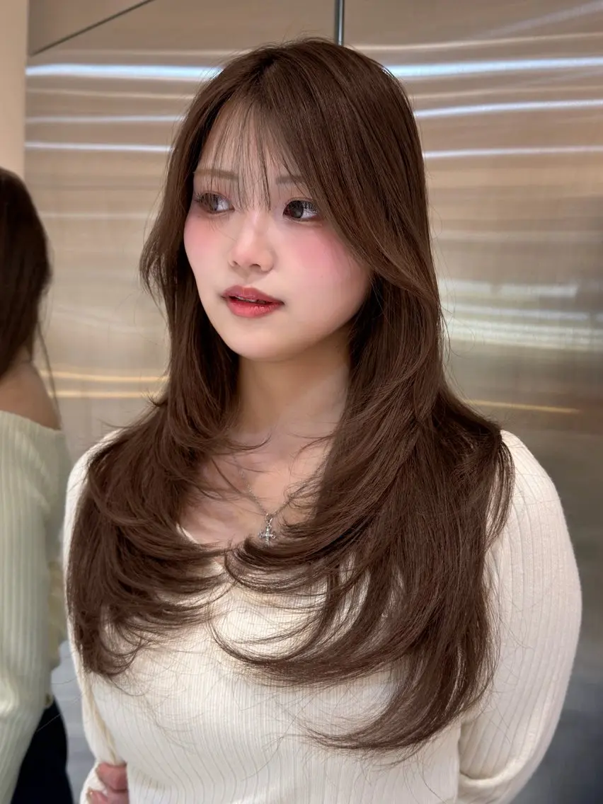 ロング カラー ショートボブ ベージュカラー ブリーチ ケアブリーチ ダブルカラー カット ヘアカラー トリートメント 韓国ヘア/巻ける 縮毛矯正/リョウヤのヘアスタイル