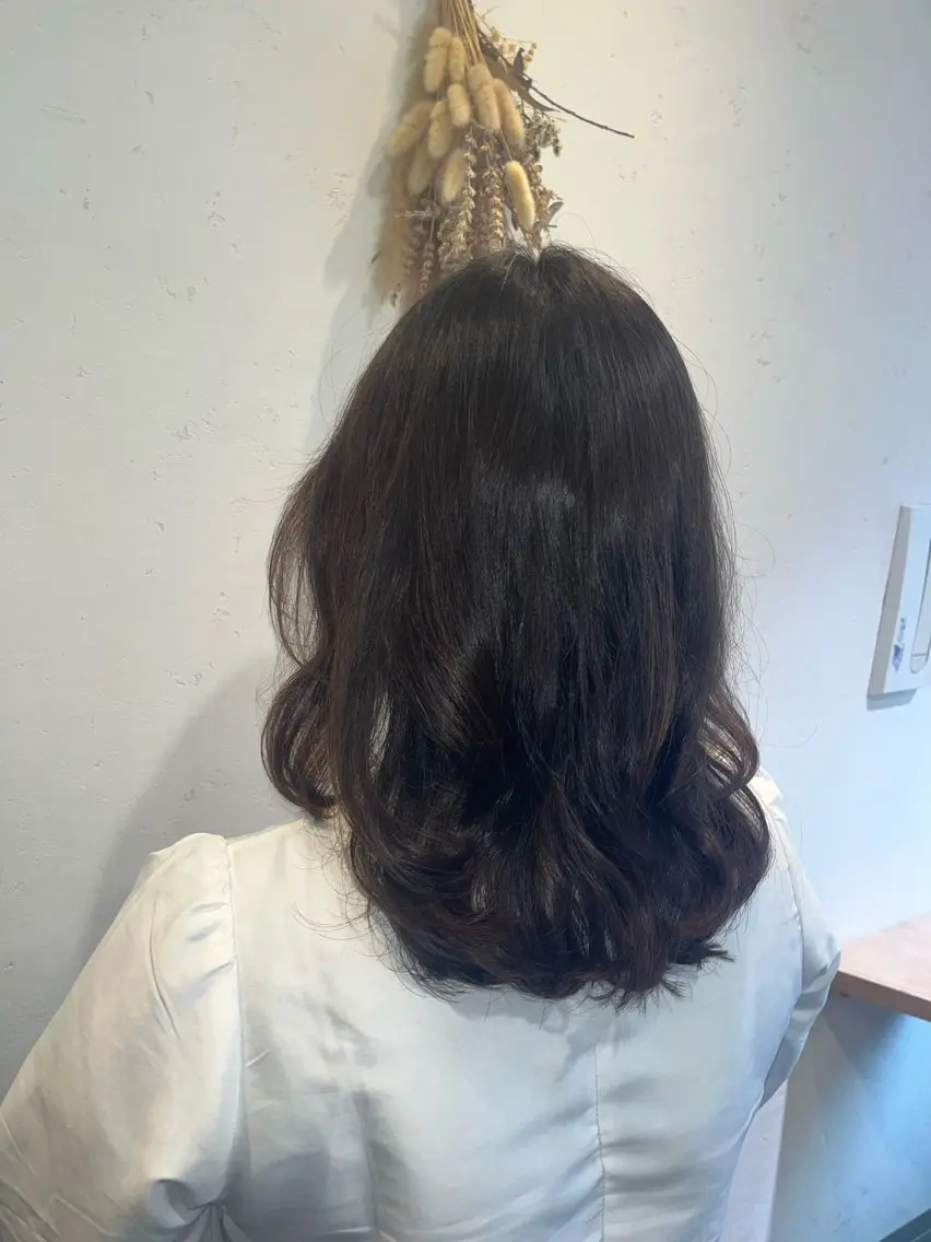 セミロング パーマ セミロングパーマ デジタルパーマ 髪質改善 曳舟FUKUDAのヘアスタイル