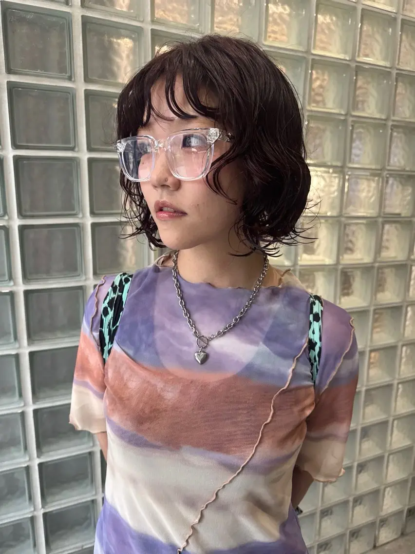 ミディアム カラー パーマ ヘアアレンジ メンズ カット ヘアカラー パーマ 心斎橋美容室 Junのヘアスタイル