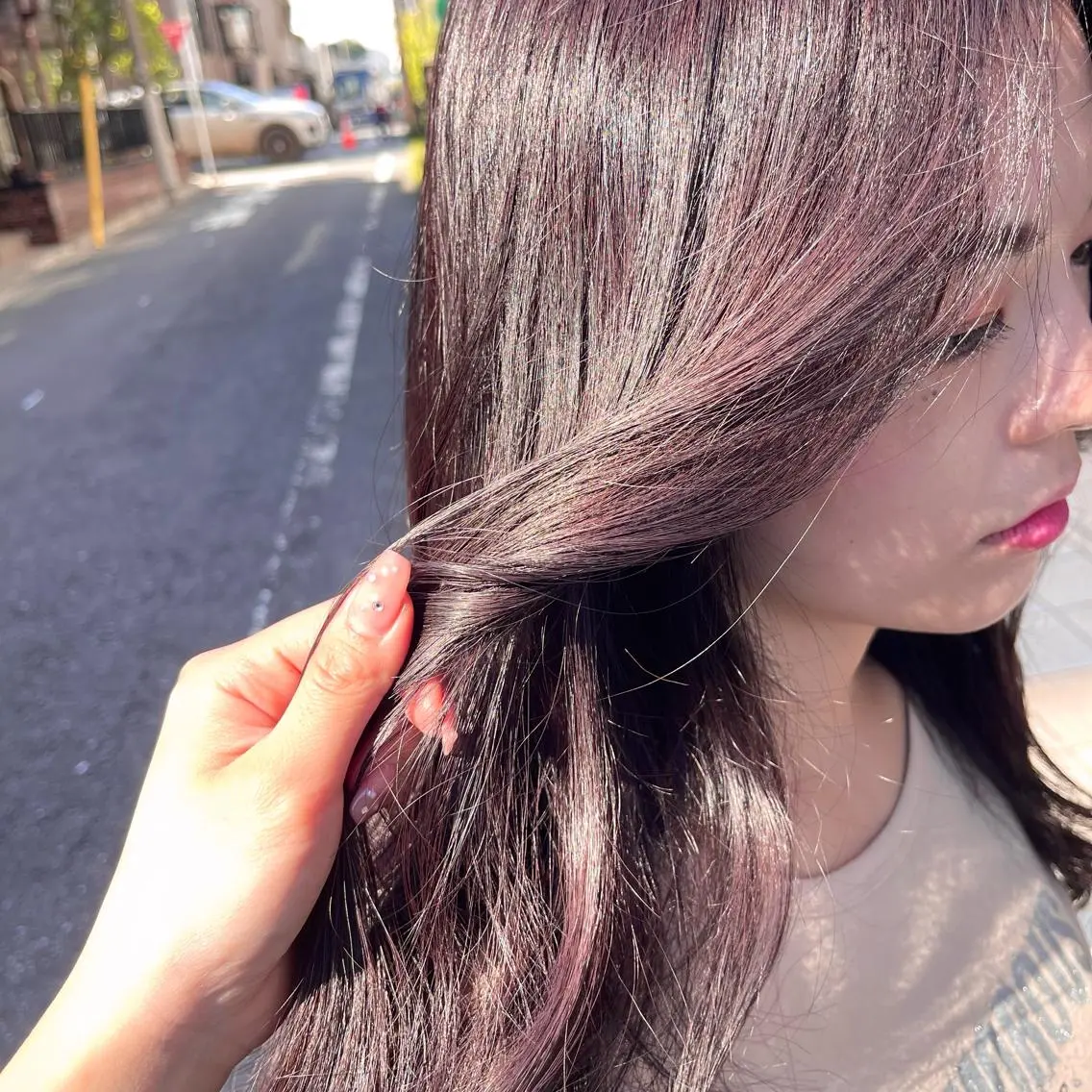 カラー yu-ri🩷 韓国ヘアのヘアスタイル
