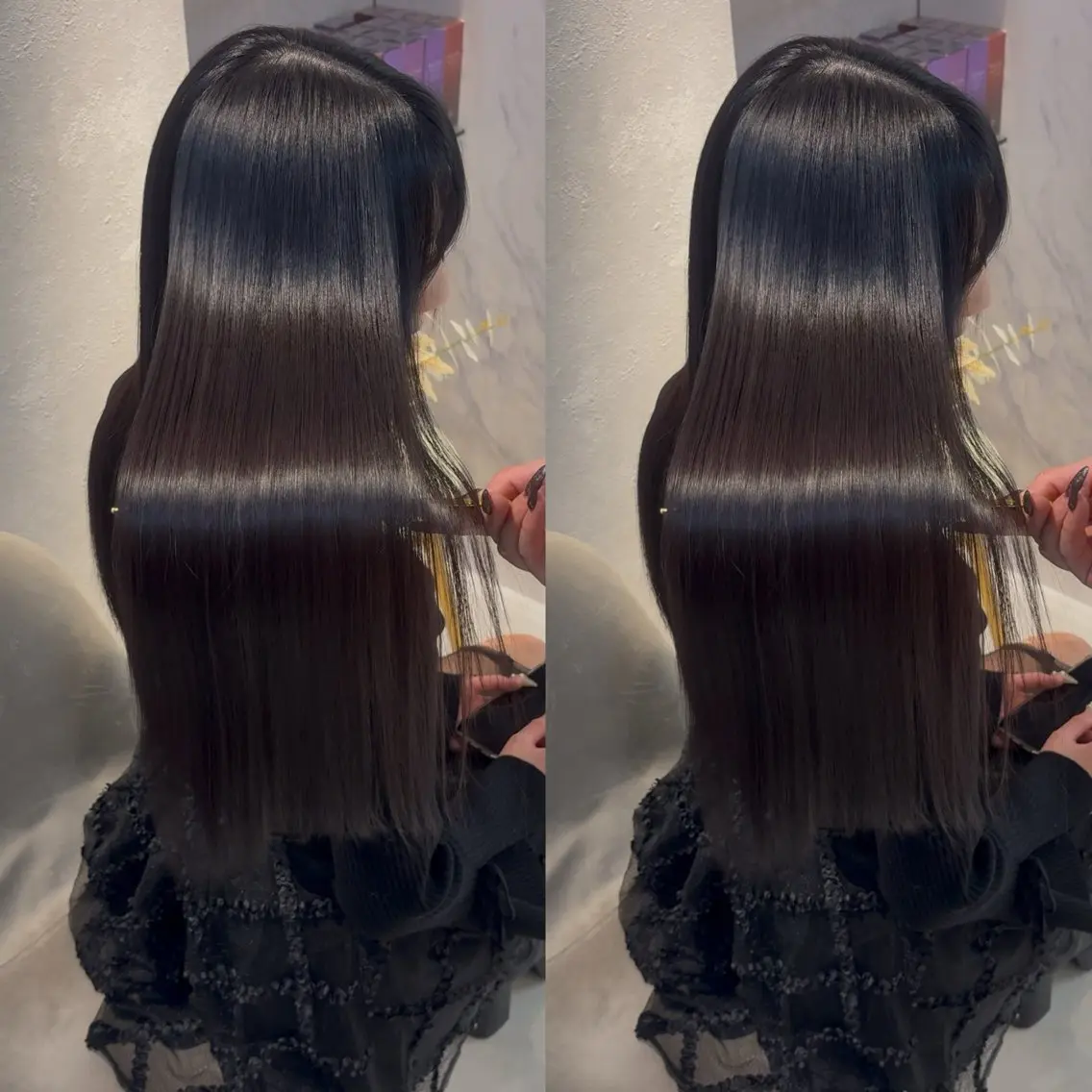 ロング カット ヘアカラー トリートメント youres hair 池袋のヘアスタイル