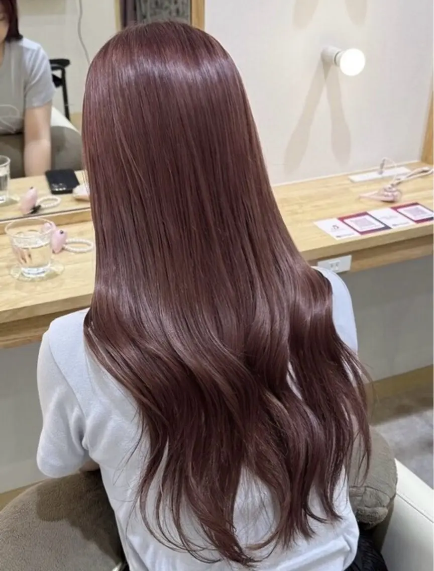 ロング カラー カット ヘアカラー トリートメント 大人韓国レイヤー🫧 暖色カラー/はるのヘアスタイル