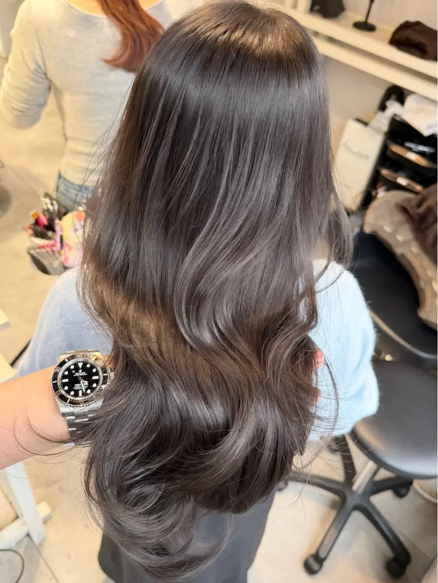 セミロング カット ヘアカラー トリートメント ✨透明感カラー 恵比寿HAYATO✨のヘアスタイル