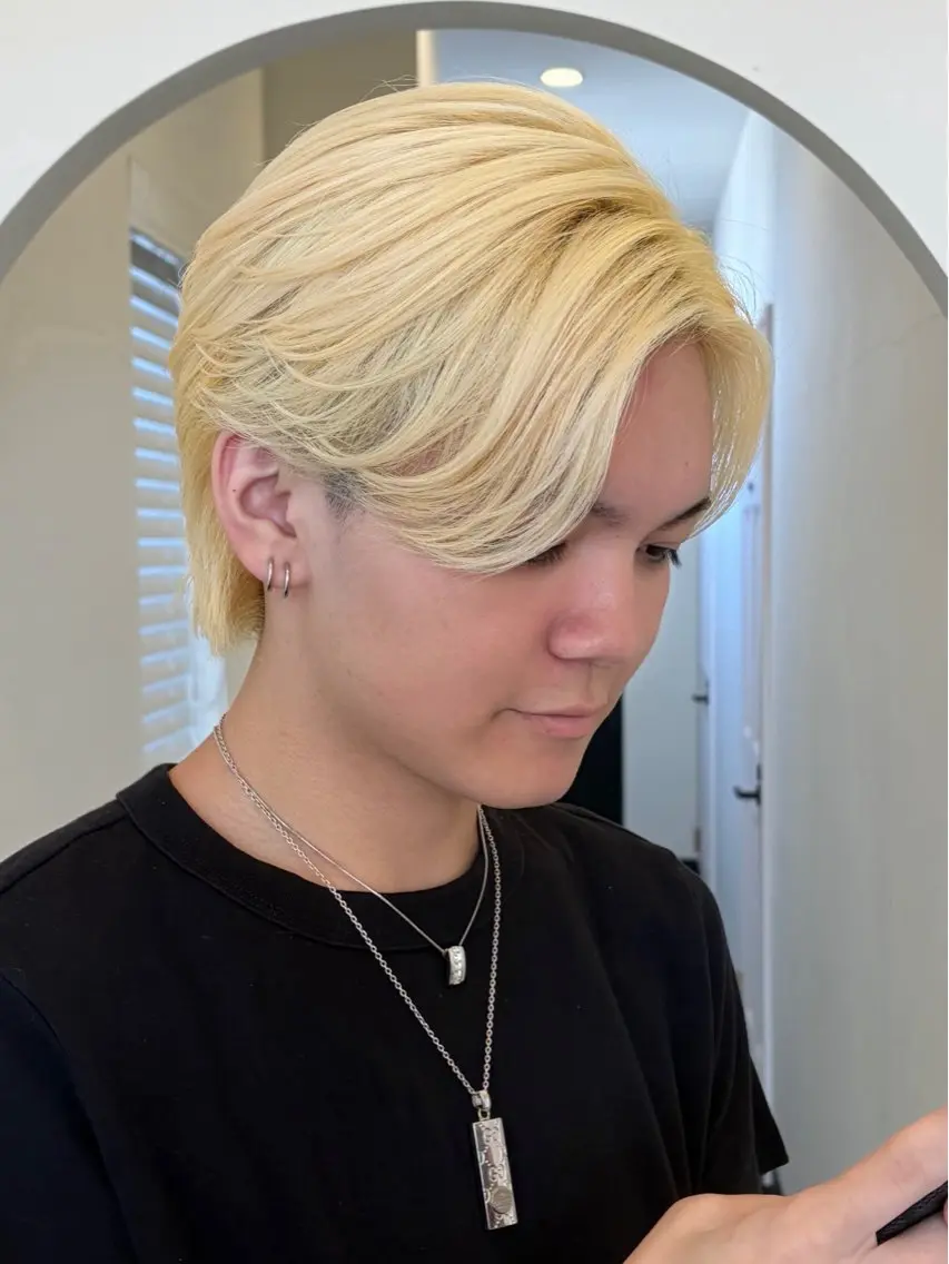 ショート メンズ センターパート カット メンズ ショート ・パーマ|ハルキのヘアスタイル