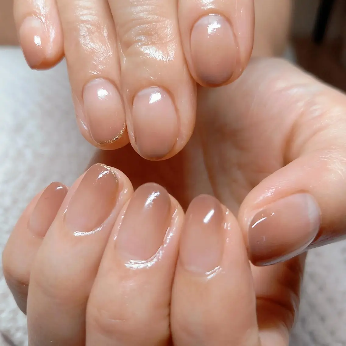 ネイル ブラウン グラデーション Mirei NAIL 金児のネイルデザイン