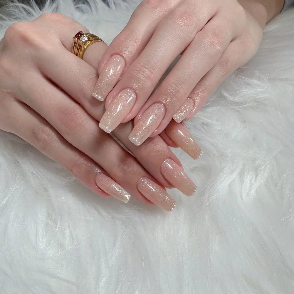 ネイル キラキラネイル オフィスネイル シンプルネイル ワンホンネイル nailsalon ChuColaのネイルデザイン