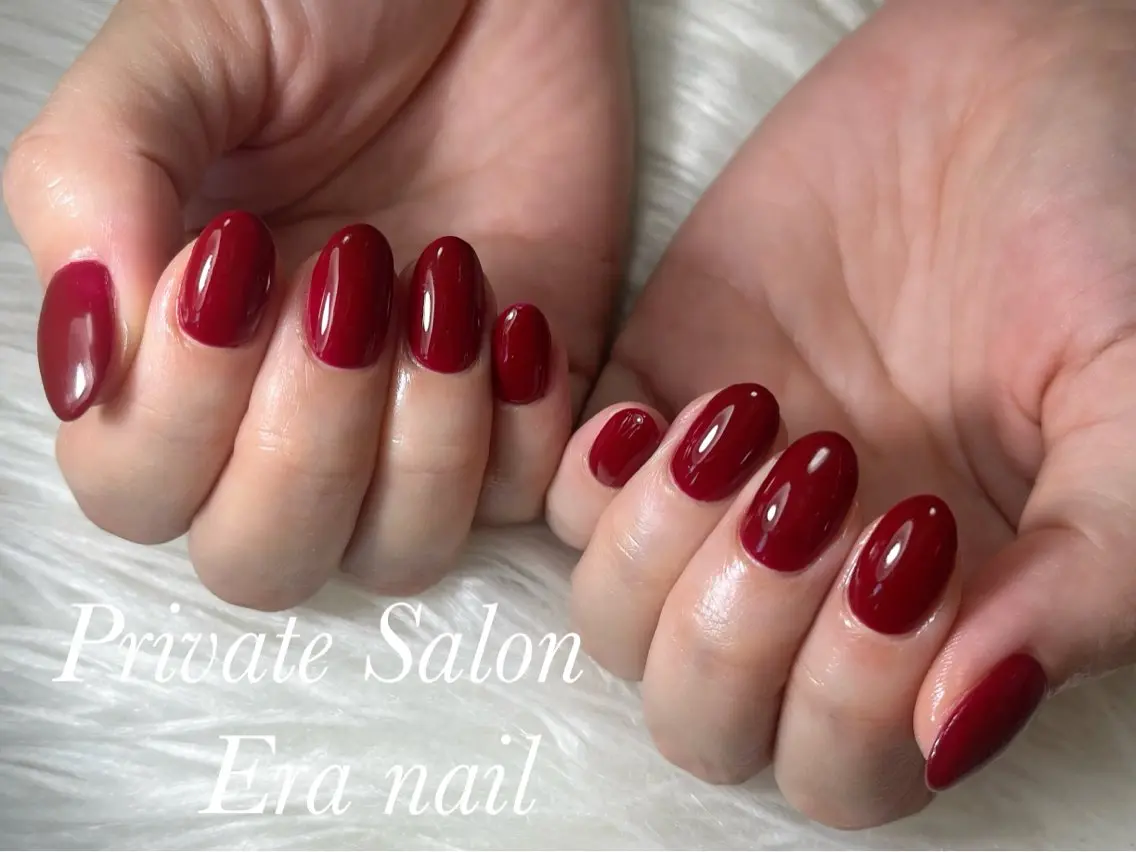 ネイル ボルドー ワンカラーネイル ハンドネイル Era nailのネイルデザイン