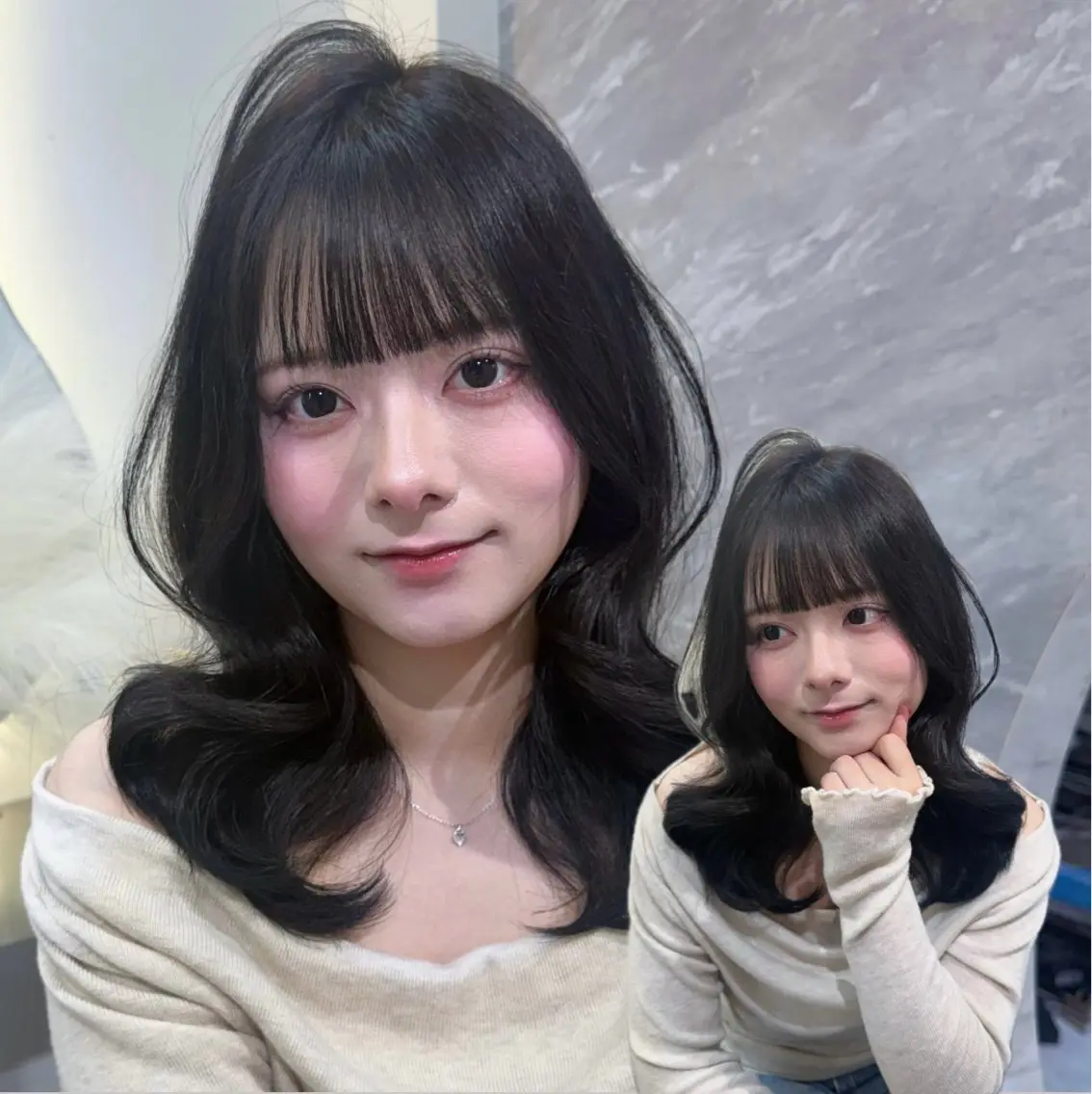 セミロング カラー ヘアアレンジ トリートメント 韓国/池袋ワンカラー 🖤kaede🖤のヘアスタイル