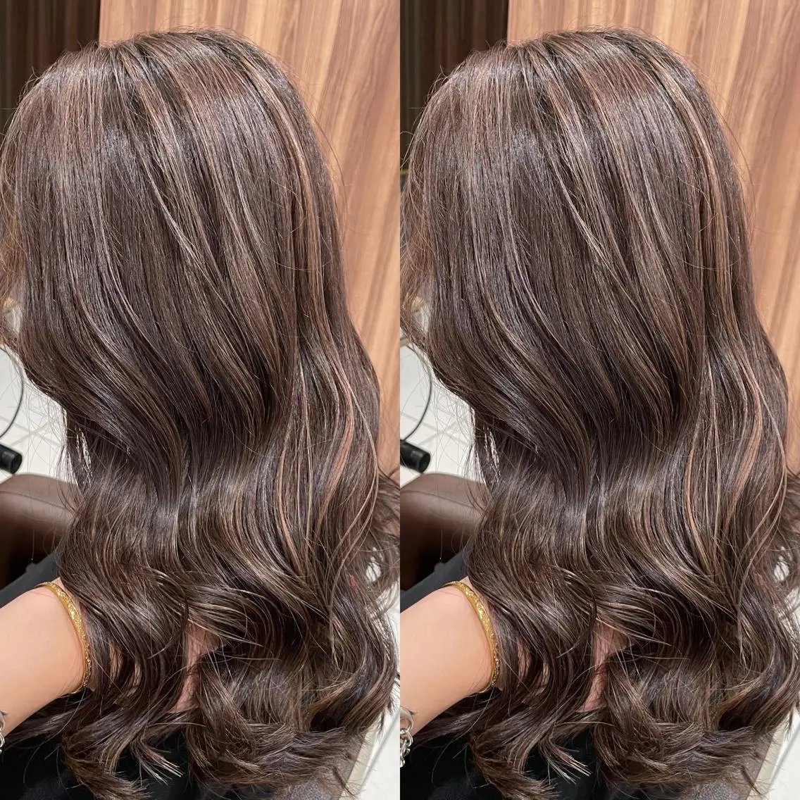セミロング カラー ヘアアレンジ カット ヘアカラー トリートメント 白髪ぼかしハイライト 茗荷谷駅徒歩2分のヘアスタイル