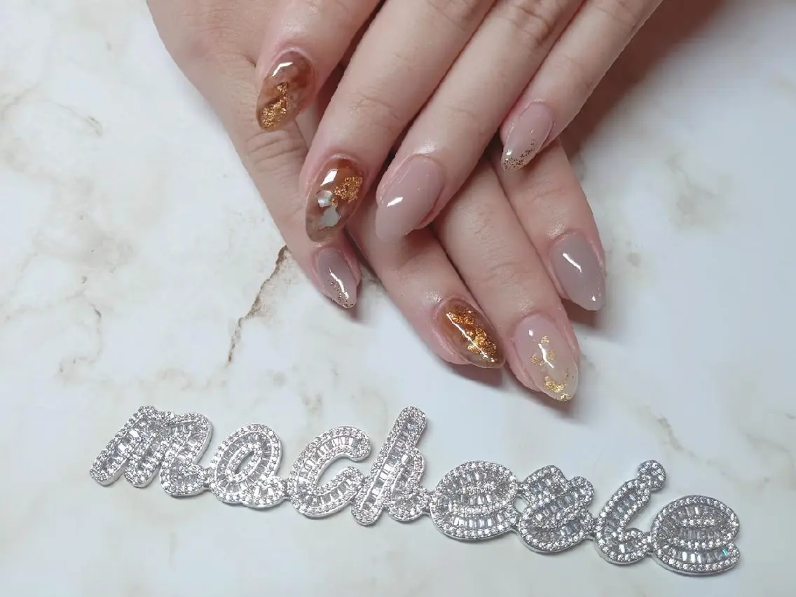 ネイル べっ甲ネイル ニュアンスネイル ハンドネイル Nail Salon macherieのネイルデザイン