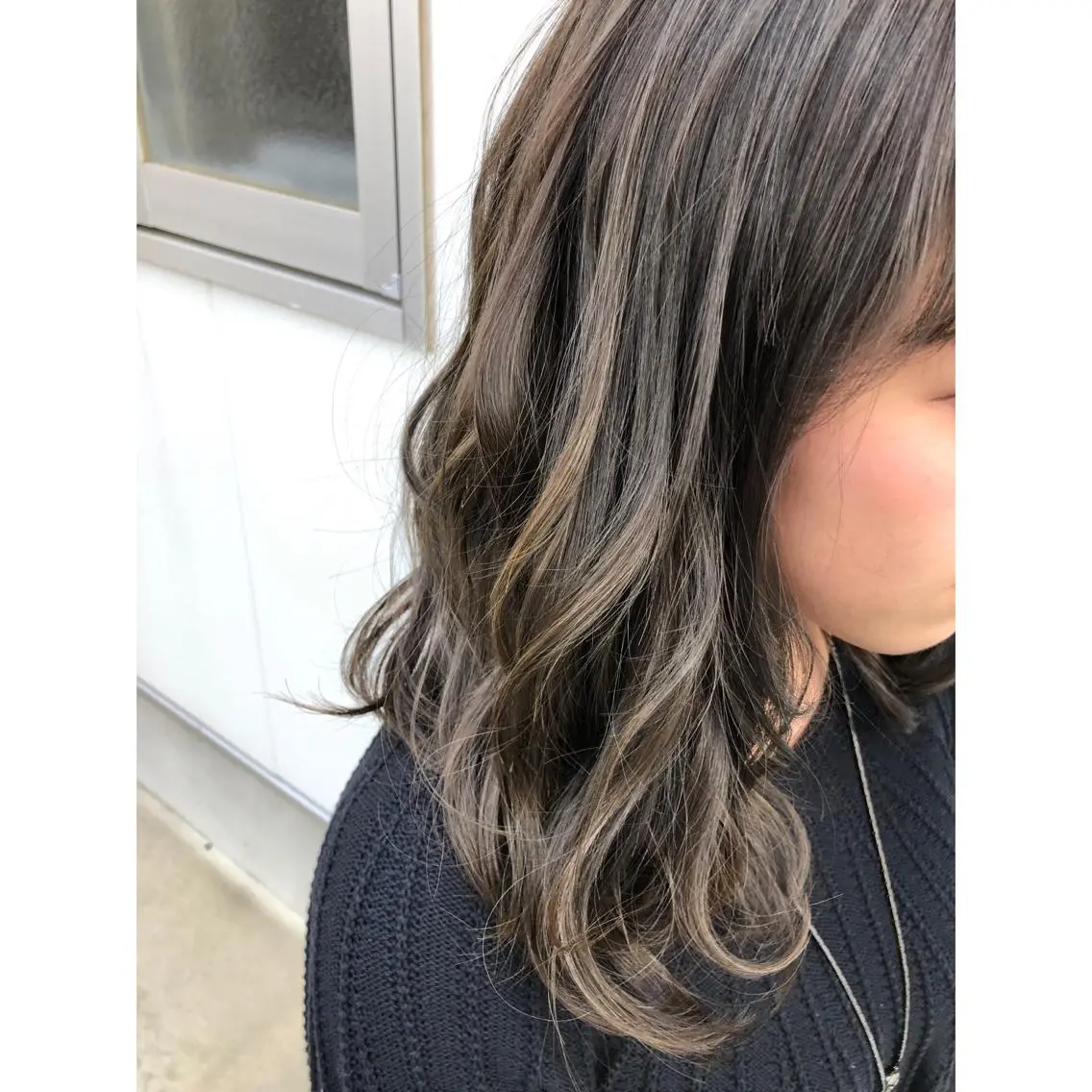 ロング カラー ベージュカラー パーソナルカラー診断 できます 木曽 主博のヘアスタイル