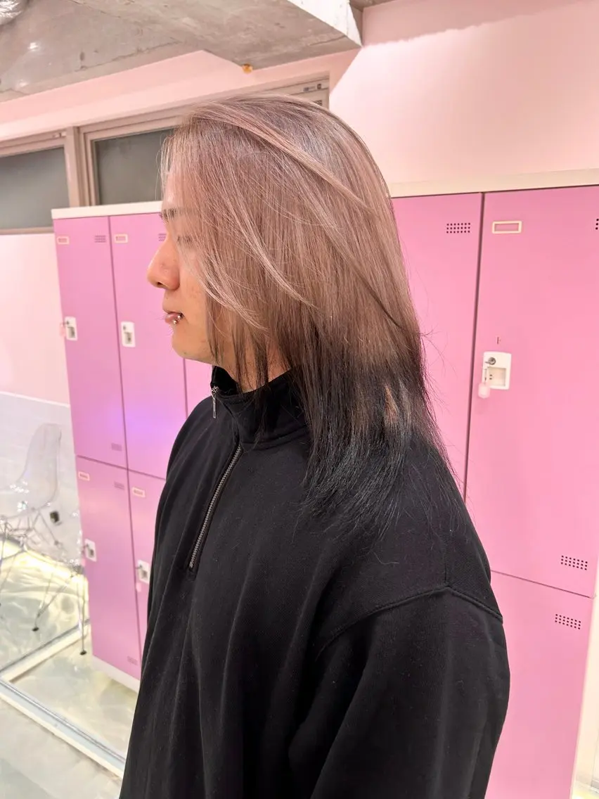 ロング カラー メンズ デザインカラー ダブルカラー グラデーションカラー ヘアカラー レイン🌏🌱 似合わせ/ハイトーンのヘアスタイル