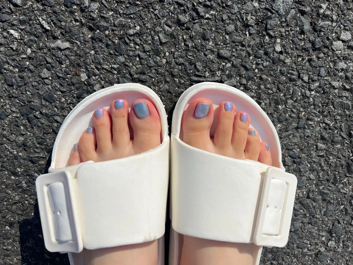 ネイル ブルー クリアネイル フットネイル 【池袋】nuts nail なつみのネイルデザイン