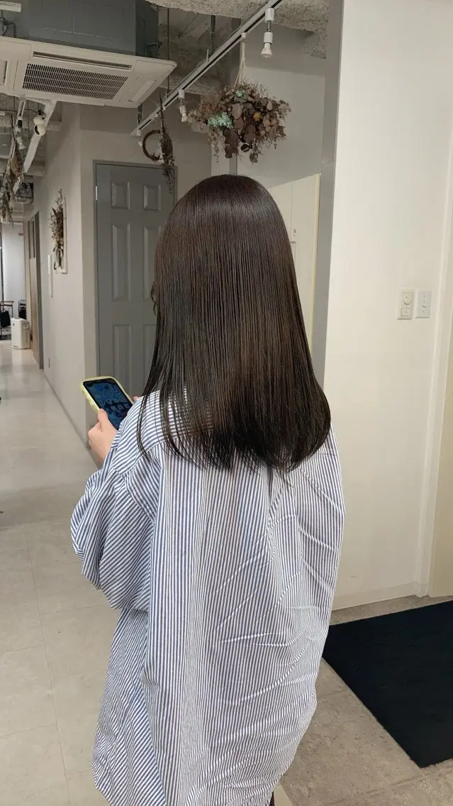 ロング パーマ カット 縮毛矯正 トリートメント Chainon　山中 拓也のヘアスタイル