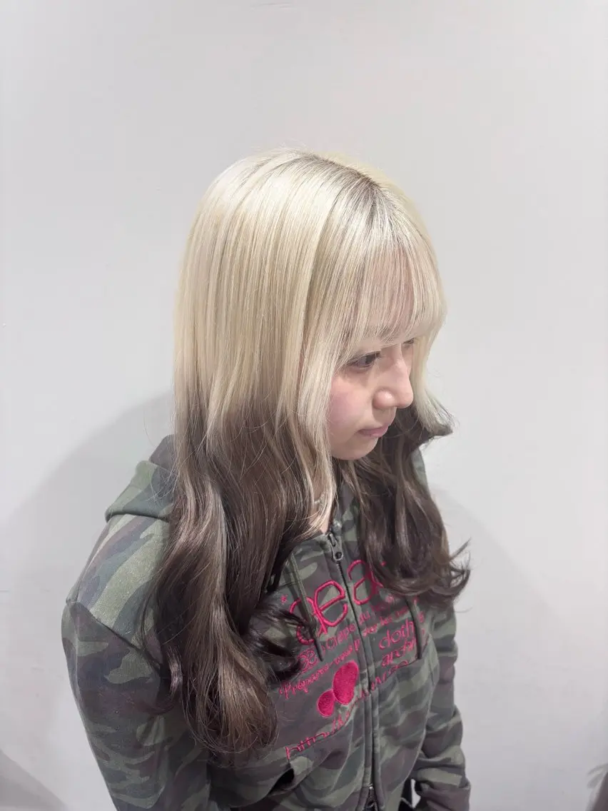 ロング カラー ヘアカラー トリートメント ヘッドスパ 【ハイトーン特化】 🦋森山陽向/大宮のヘアスタイル