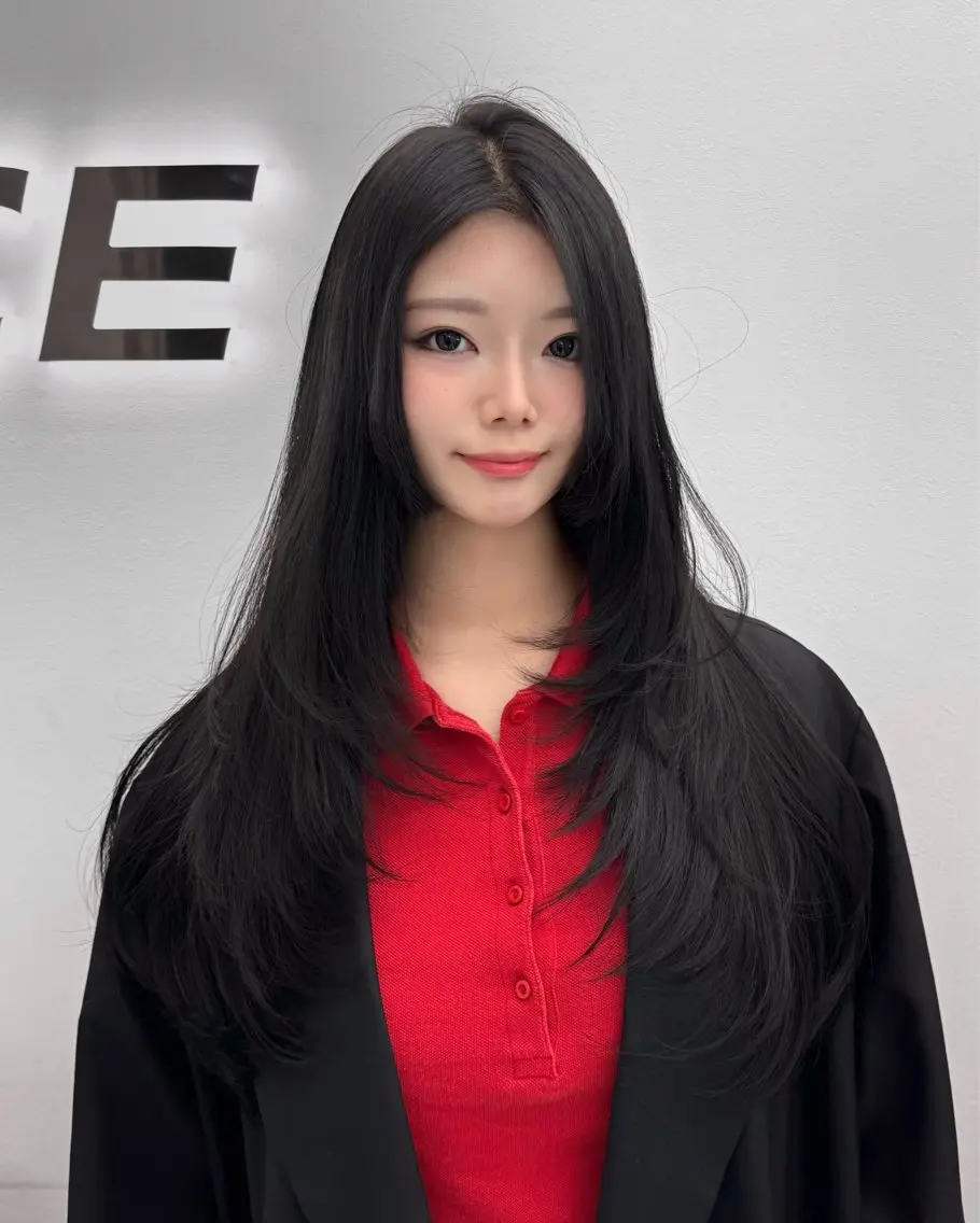 ロング ハイレイヤー 韓国風ヘア レイヤーカット カット ヘアカラー 韓国系支持率No.1 レイヤー特化/きょうのヘアスタイル