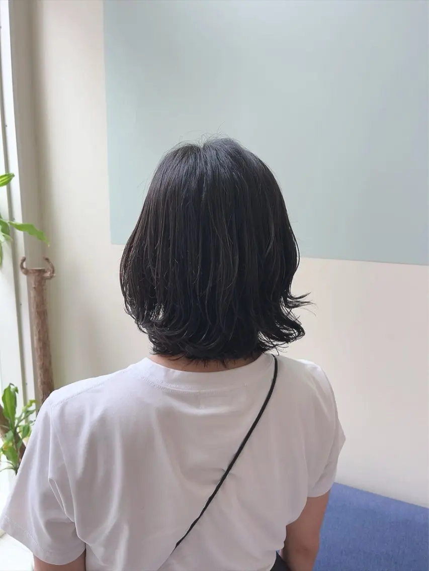 ミディアム パーマ ミディアムパーマ 外ハネヘア 林 真之介のヘアスタイル