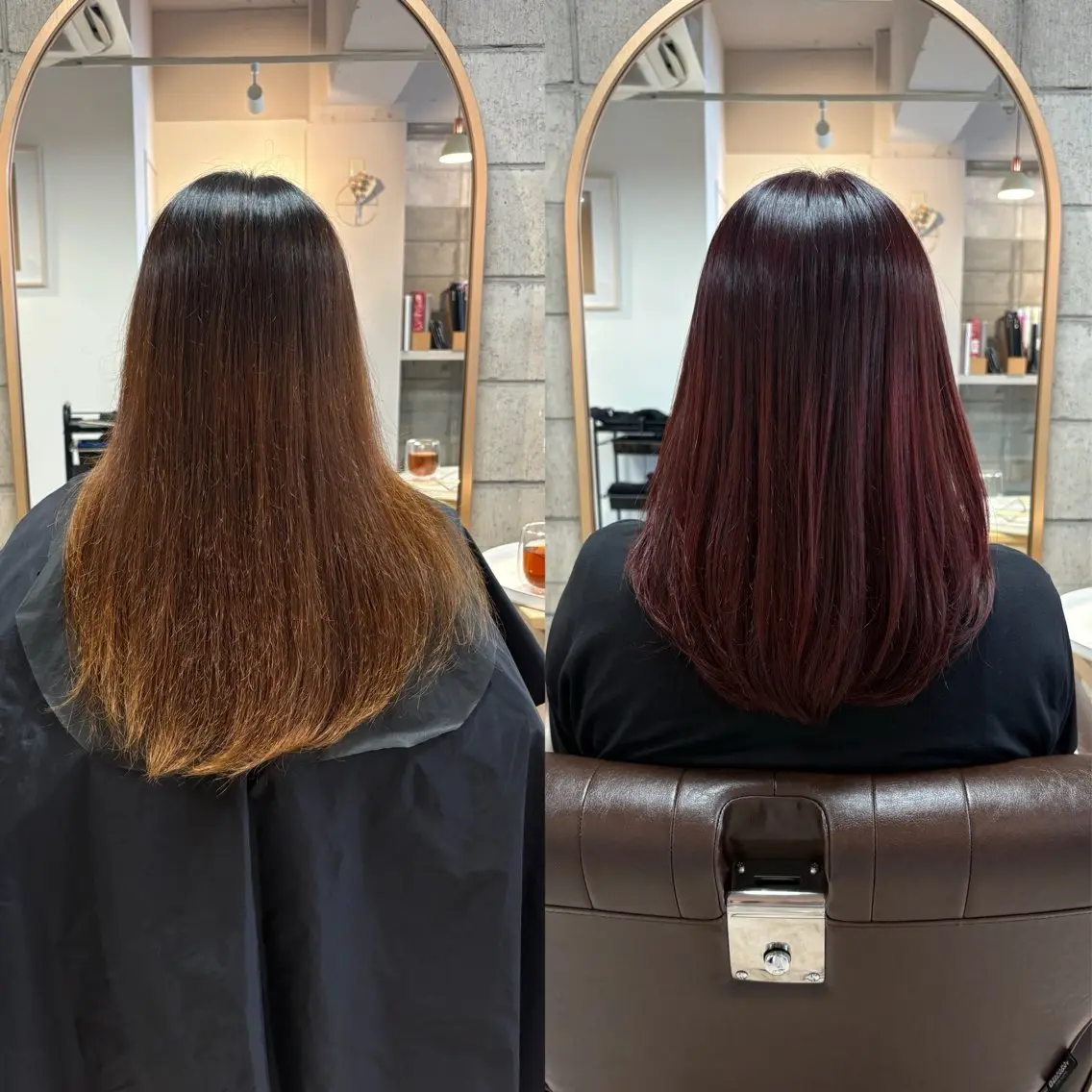 セミロング カット ヘアカラー トリートメント 中村 潮音のヘアスタイル