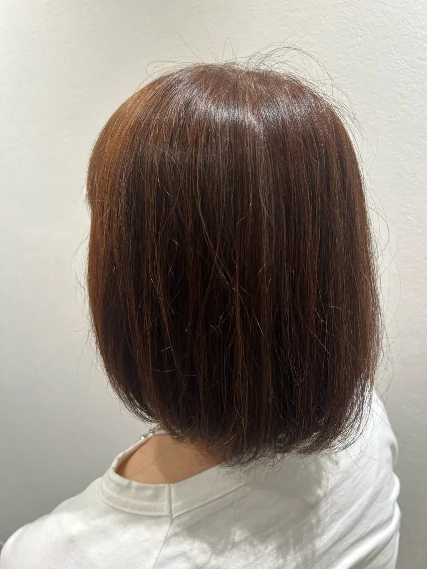 カラー ブラウンカラー ピンクカラー 宮田 桃奈のヘアスタイル