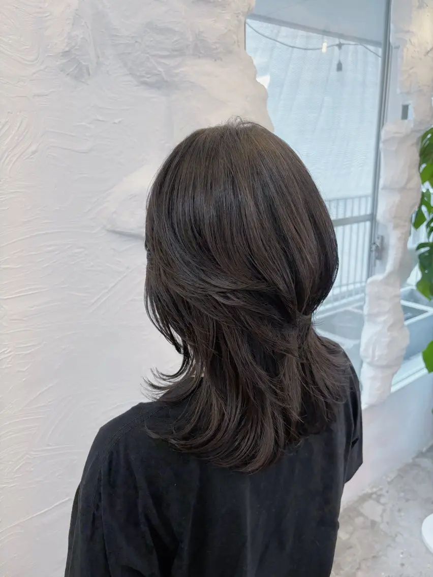 セミロング カラー 透明感カラー ヘアカラー トリートメント ✨韓国/透明感カラー ✨すみれのヘアスタイル
