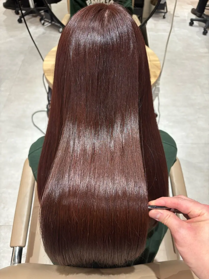 ロング 髪質改善 縮毛矯正 トリートメント ヘアカラー トリートメント 京都駅/透明感カラー /髪質改善/岩崎拓郎のヘアスタイル