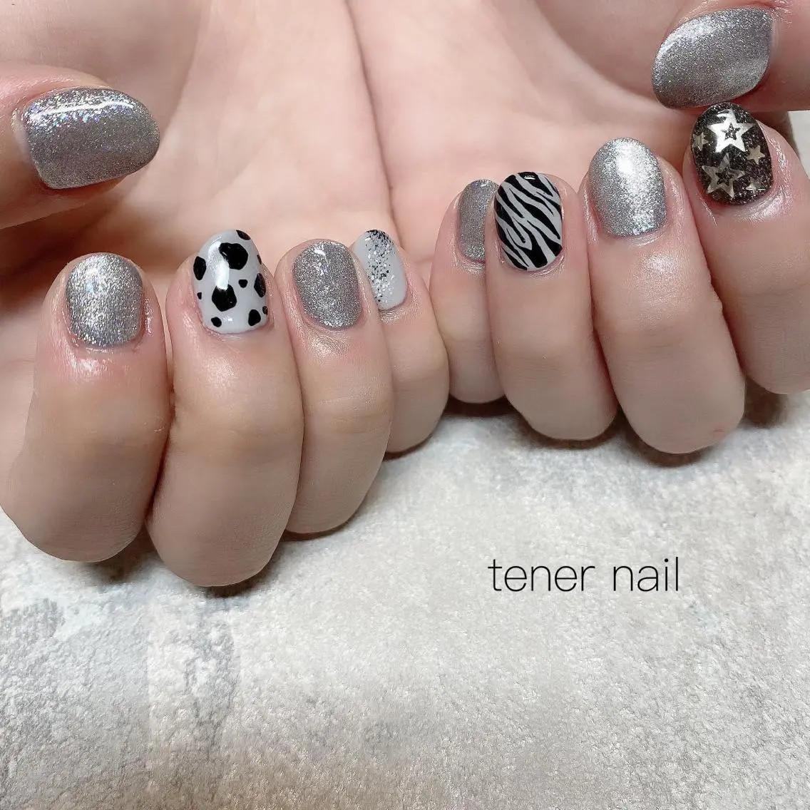 ネイル アニマル柄 マグネットネイル テネルネイル tener nailのネイルデザイン