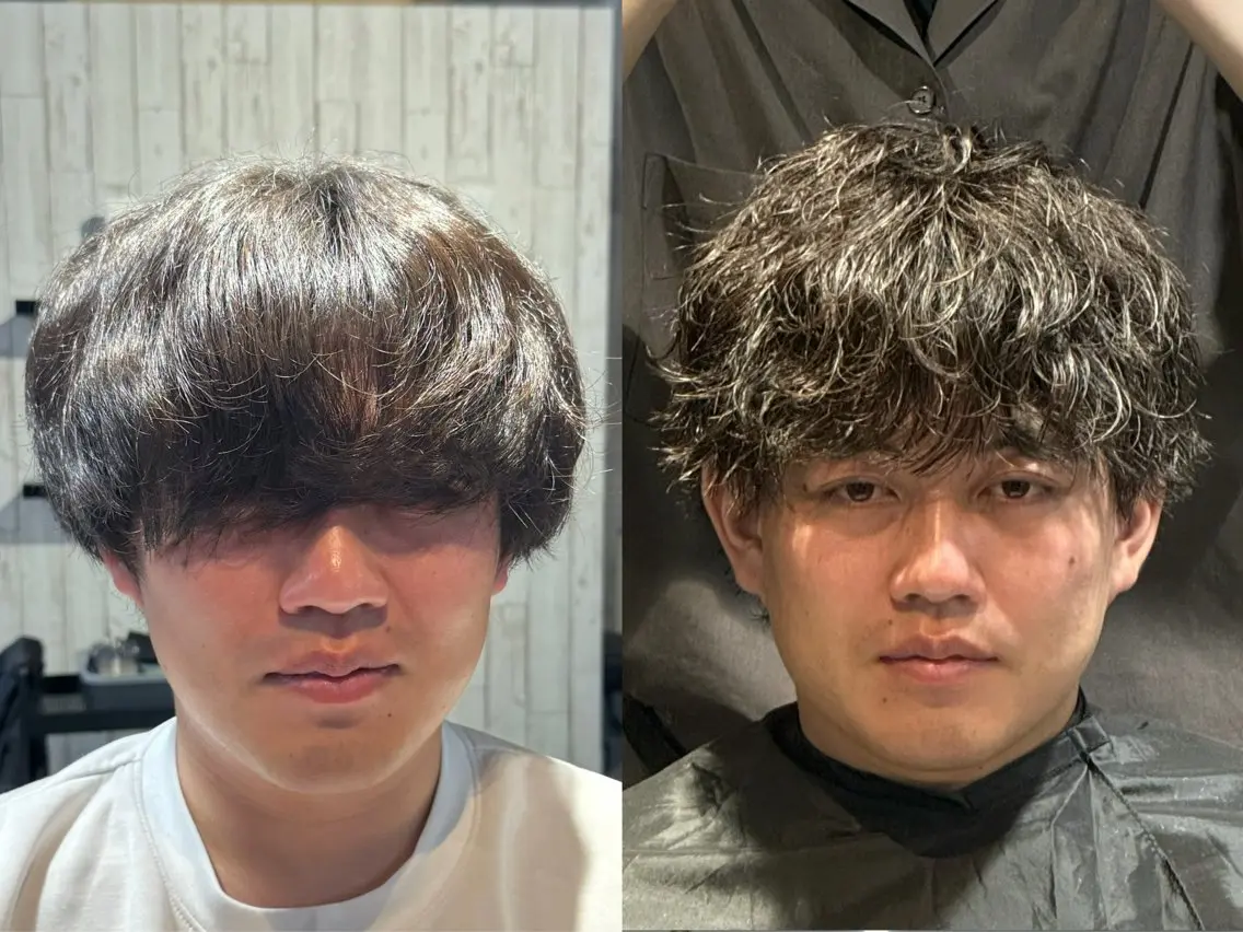 ショート パーマ メンズ カット パーマ ヘアセット 三関永遠 / メンズパーマのヘアスタイル