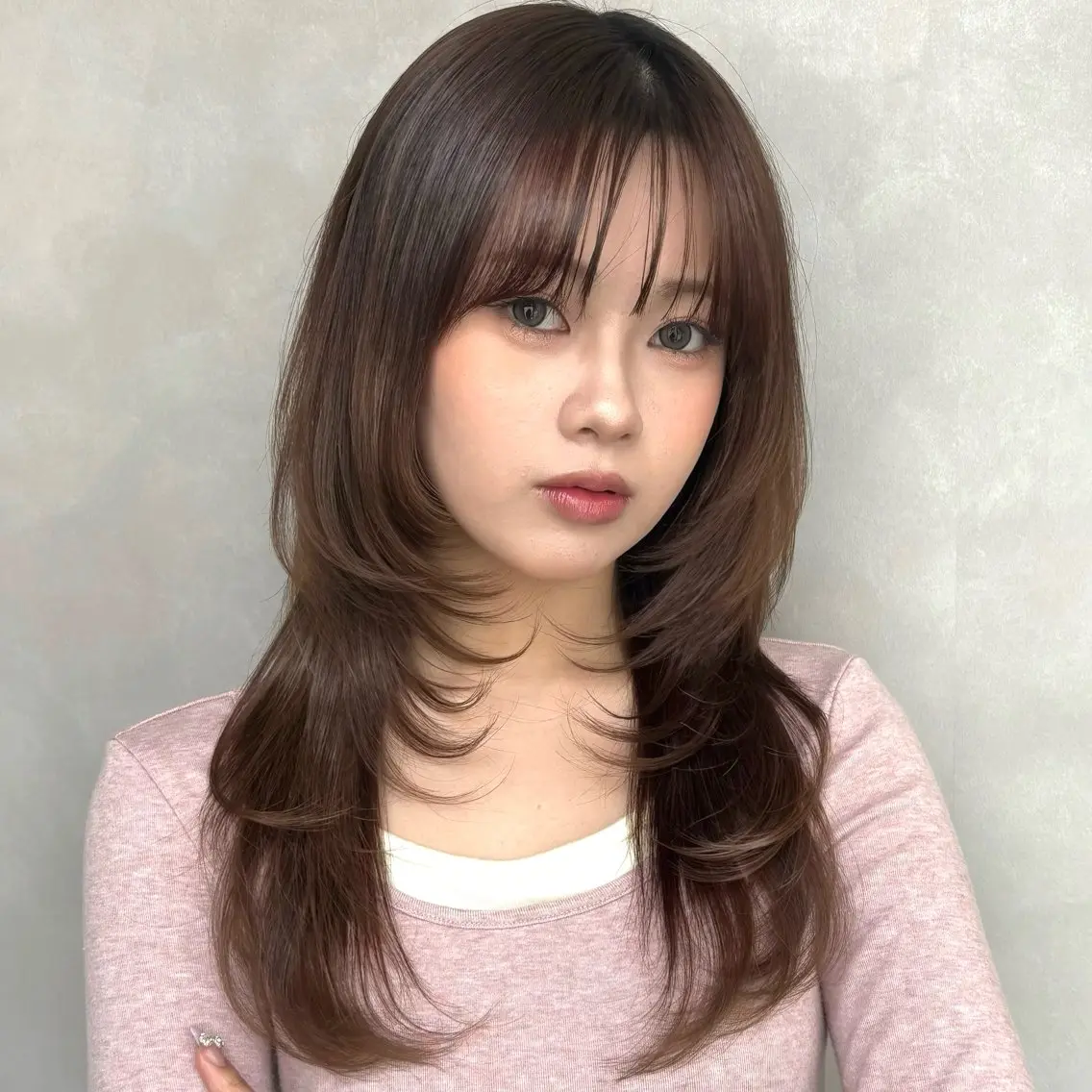 セミロング カラー アッシュ ベージュカラー ハッシュカット レイヤー/髪質改善 🩶KAITOのヘアスタイル