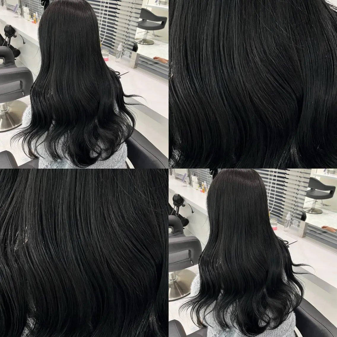 ロング カラー 黒髪 ブルーカラー ブルーブラック 髪質改善 トリートメント カット ヘアカラー トリートメント ヘッドスパ ヘアセット ブリーチなし特化 美容師💖SAE💖のヘアスタイル