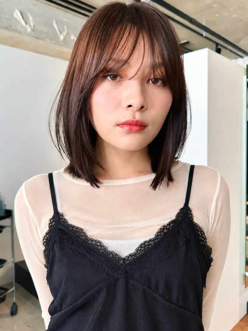 ミディアム カラー パーマ kazuki【顔周り ×レイヤーカット】のヘアスタイル