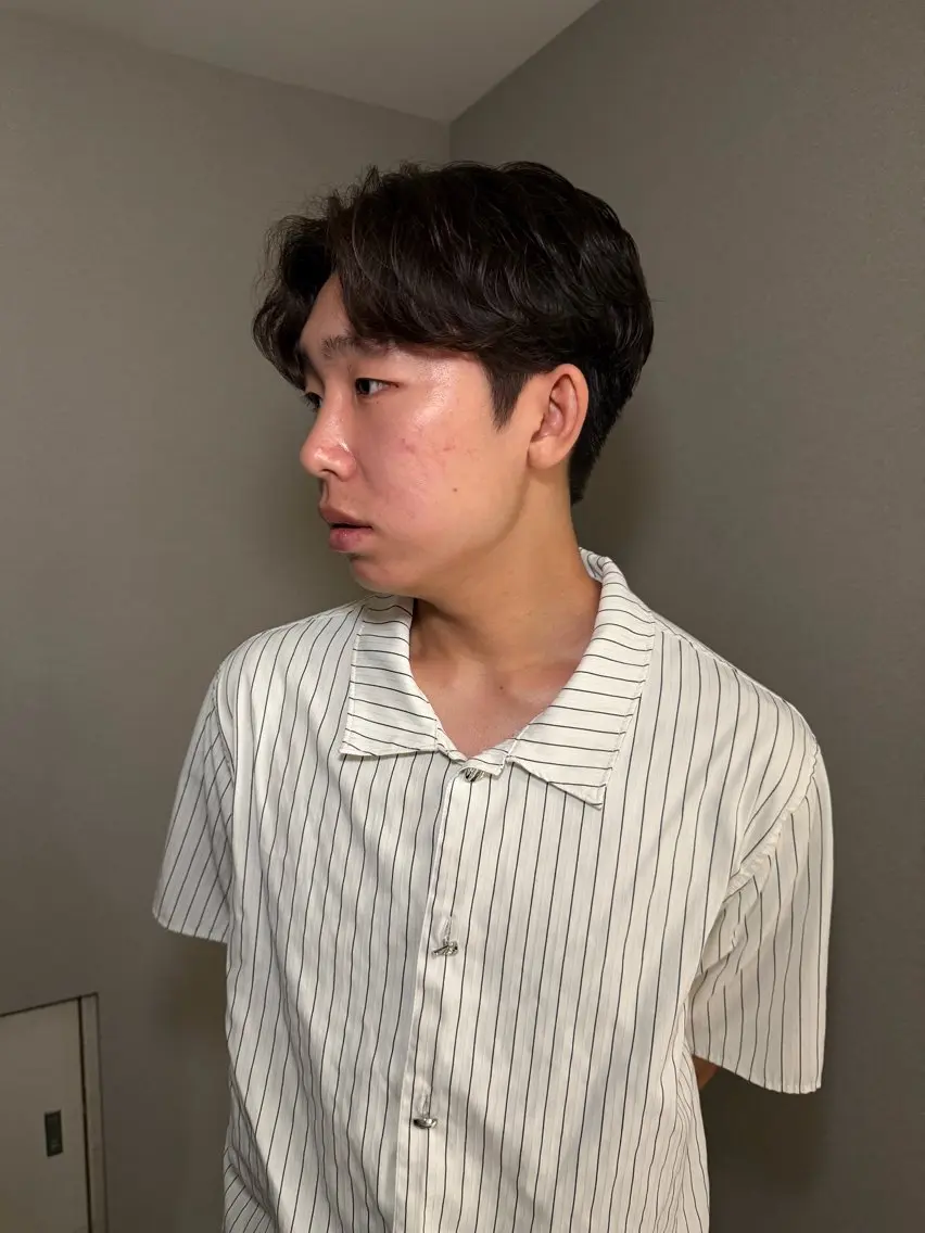 ショート パーマ メンズ カット パーマ センターパート特化 井上健太のヘアスタイル
