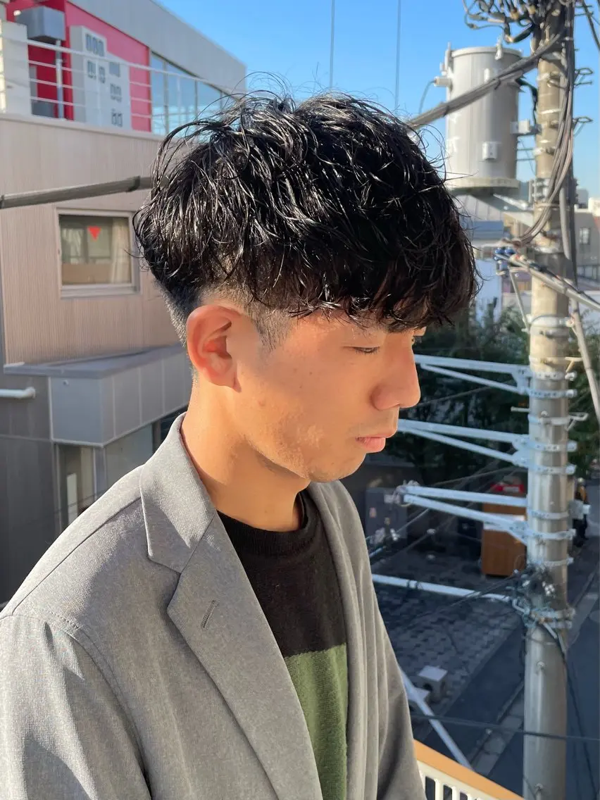 パーマ メンズ カット パーマ トリートメント ヘアセット メンズモテパーマ💙 fuwaのヘアスタイル