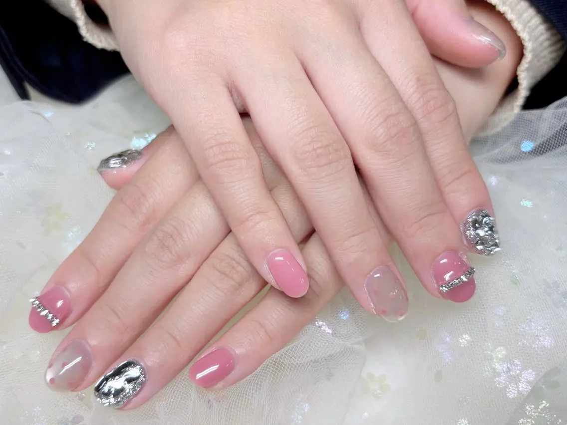 ネイル ハンドネイル H3 Nail Tsuki🦋💙のネイルデザイン