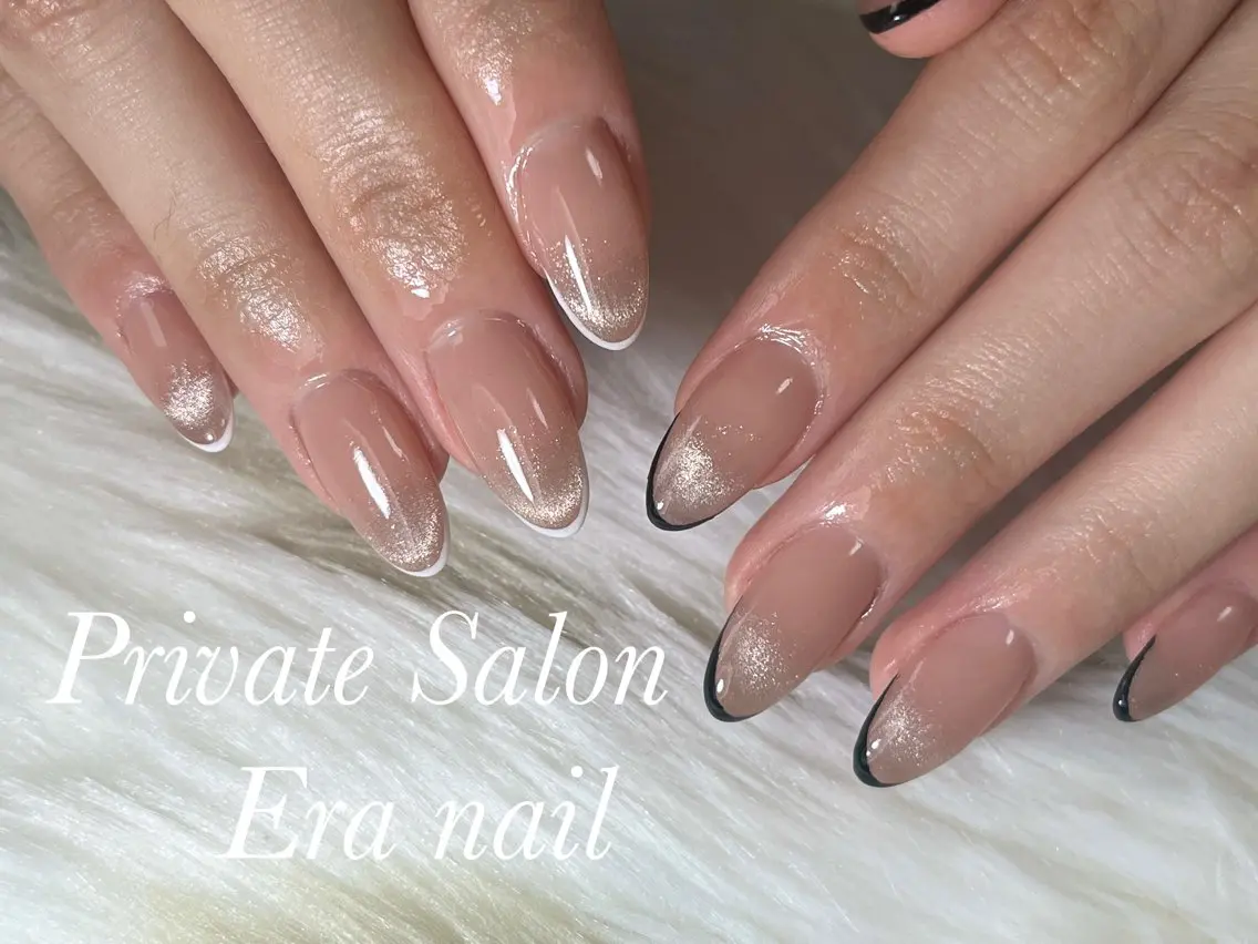 ネイル フレンチネイル グラデーション マグネットネイル スカルプネイル Era nailのネイルデザイン