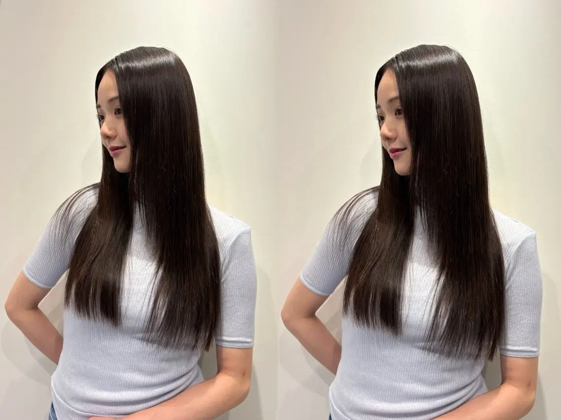 ロング レイヤーカット 似合わせカット 髪質改善・水素カラー ARIA(ému)のヘアスタイル