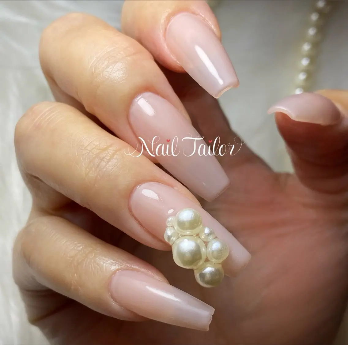 ネイル 入学式 長さ出し ジェルネイル 卒業式 オフィスネイル ハンドネイル NailTailor ネイルテイラーのネイルデザイン