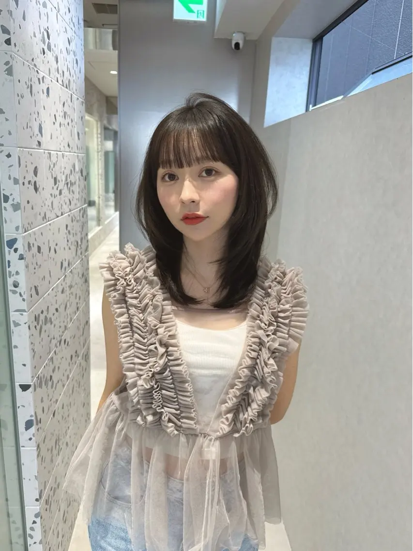 ミディアム カラー カット ヘアカラー トリートメント 矢野 晃平のヘアスタイル