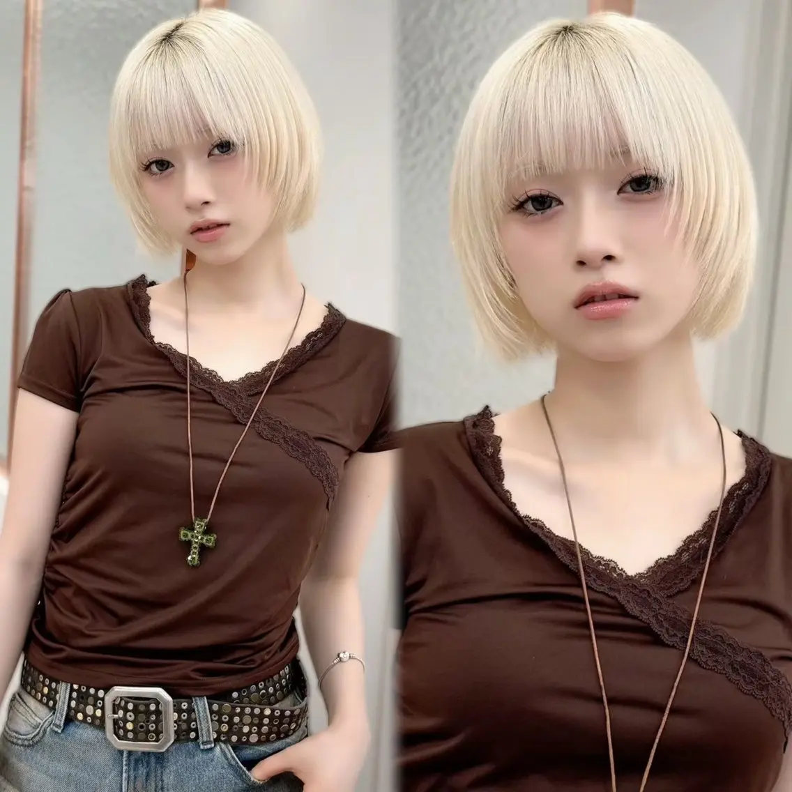 ショート カラー カット ヘアカラー トリートメント ❣️縮毛矯正/ボブ /カラー/渡部晃輝のヘアスタイル